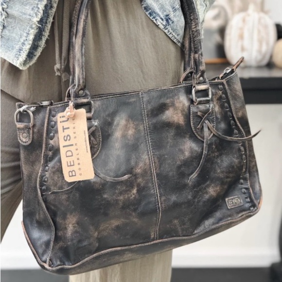 Bed Stu Rockababy Black Lux crossbody leather tote - Picture 2 of 13